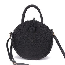 Carica l'immagine nel visualizzatore di Gallery, Black  Handmade Round Shoulder Bag