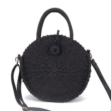 Carica l'immagine nel visualizzatore di Gallery, Black  Handmade Round Shoulder Bag