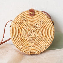 Carica l'immagine nel visualizzatore di Gallery, Bali Hand Woven Rattan Bag Round Shoulder Crossbody Bags