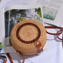 Carica l'immagine nel visualizzatore di Gallery, Bali Hand Woven Rattan Bag Round Shoulder Crossbody Bags