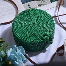 Carica l'immagine nel visualizzatore di Gallery, Bali Hand Woven Rattan Bag Round Shoulder Crossbody Bags