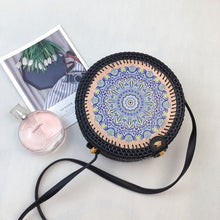 Carica l'immagine nel visualizzatore di Gallery, Bali Hand Woven Rattan Bag Round Shoulder Crossbody Bags
